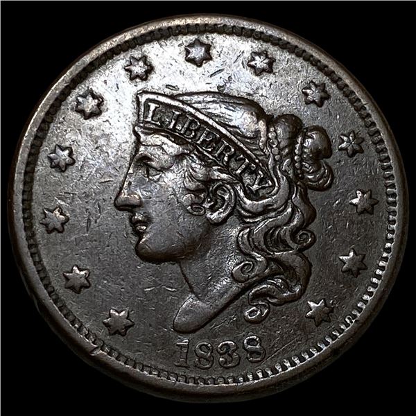 1838 Braided Hair Large Cent NEARLY  UNCIRCULATED