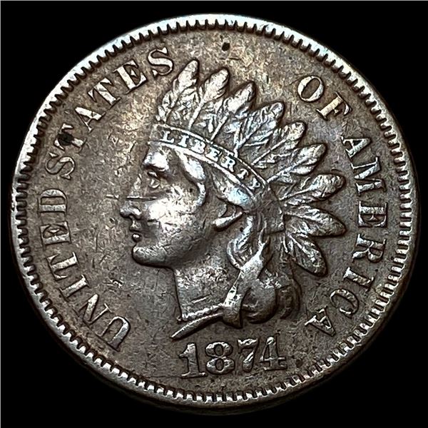 1874 Indian Head Cent CLOSELY UNCIRCULATED