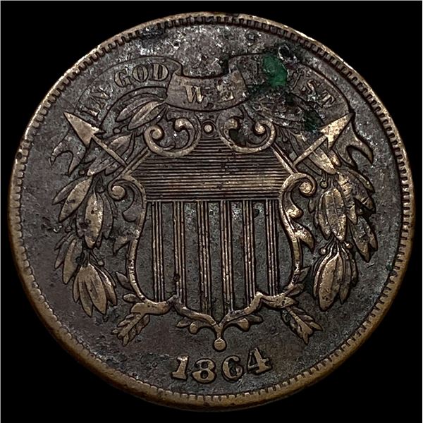 1864 Two-Cent Piece NEARLY UNCIRCULATED