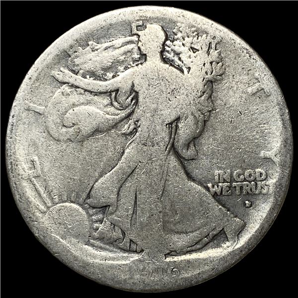 1916-D Silver Walking Liberty Half Dollar  NICELY CIRCULATED