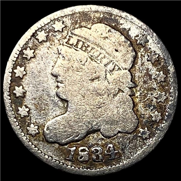 1834 Capped Bust Silver Half Dime LIGHTLY  CIRCULATED