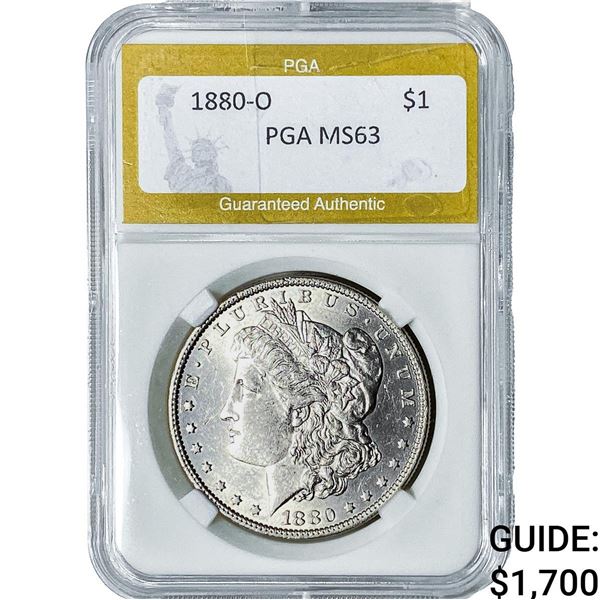 1880-O Morgan Silver Dollar PGA MS63