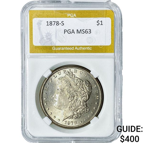 1878-S Morgan Silver Dollar PGA MS63