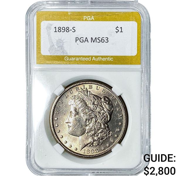 1898-S Morgan Silver Dollar PGA MS63