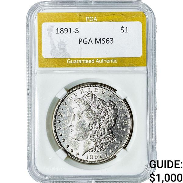 1891-S Morgan Silver Dollar PGA MS63