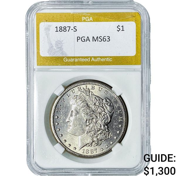 1887-S Morgan Silver Dollar PGA MS63