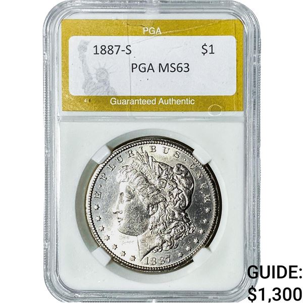 1887-S Morgan Silver Dollar PGA MS63