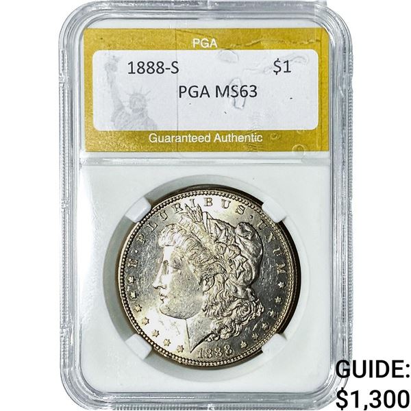 1888-S Morgan Silver Dollar PGA MS63