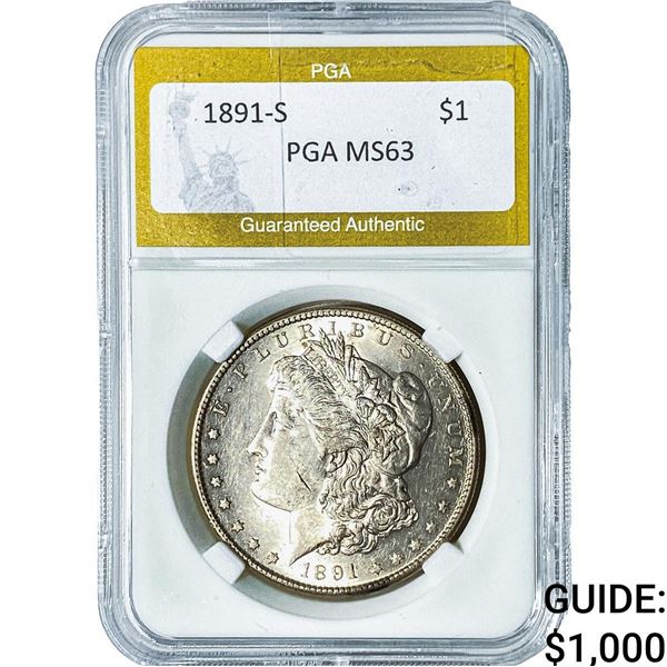1891-S Morgan Silver Dollar PGA MS63