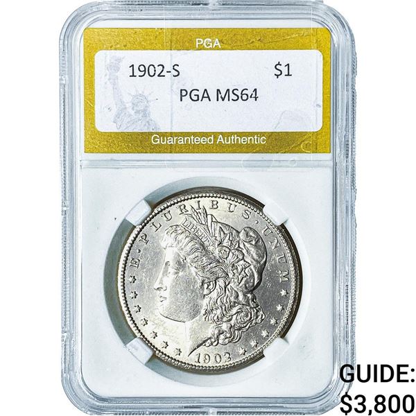 1902-S Morgan Silver Dollar PGA MS64
