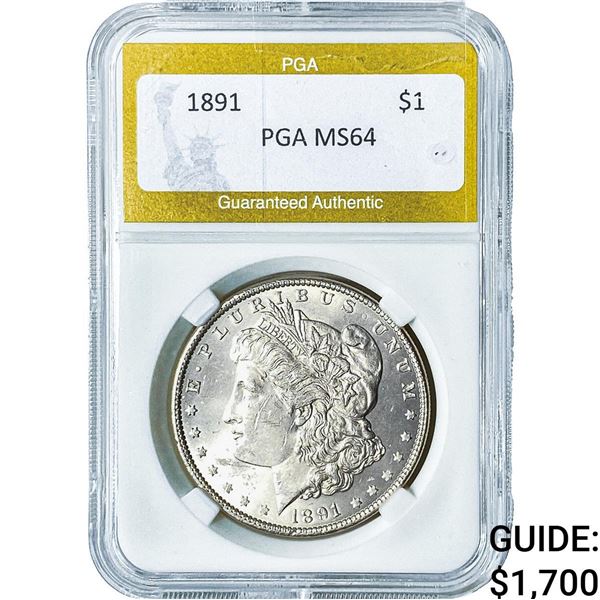 1891 Morgan Silver Dollar PGA MS64