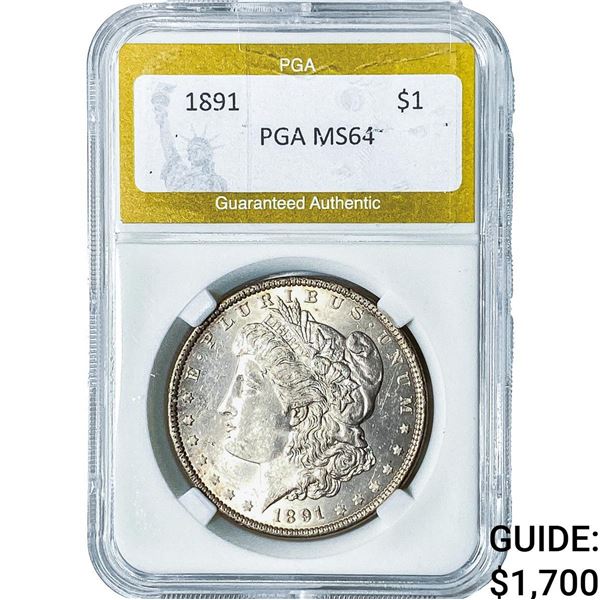 1891 Morgan Silver Dollar PGA MS64