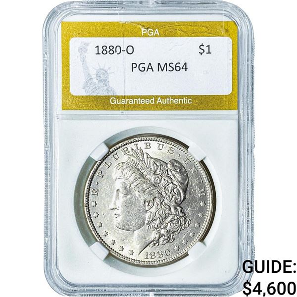 1880-O Morgan Silver Dollar PGA MS64