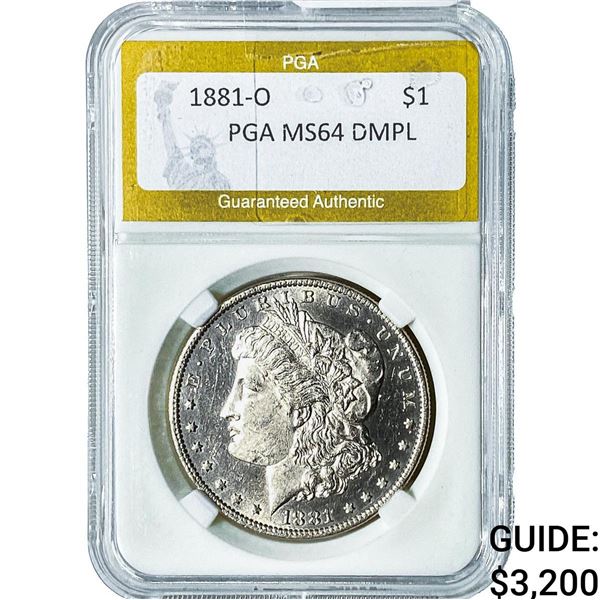 1881-O Morgan Silver Dollar PGA MS64DMPL