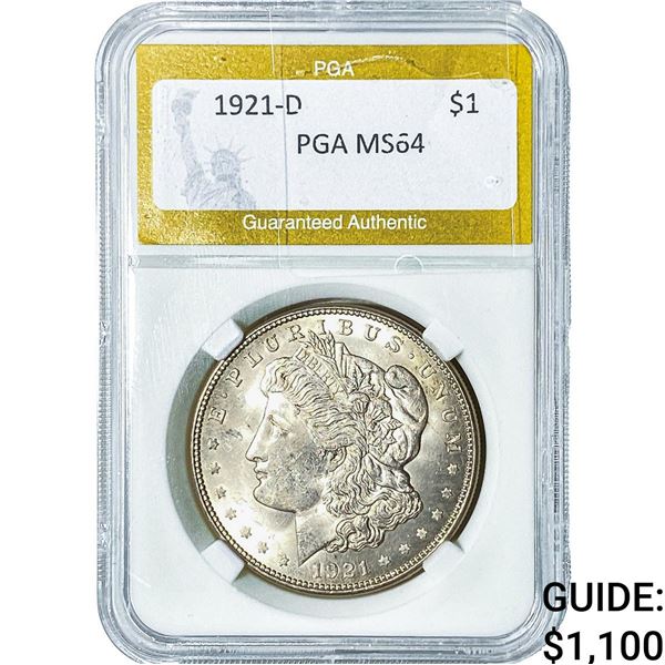 1921-D Morgan Silver Dollar PGA MS64