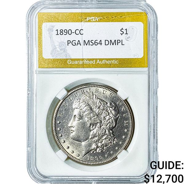 1890-CC Morgan Silver Dollar PGA MS64DMPL