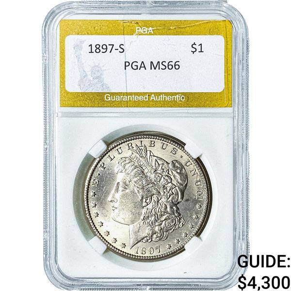 1897-S Morgan Silver Dollar PGA MS66