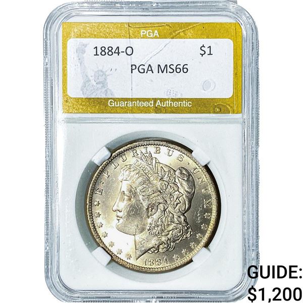 1884-O Morgan Silver Dollar PGA MS66