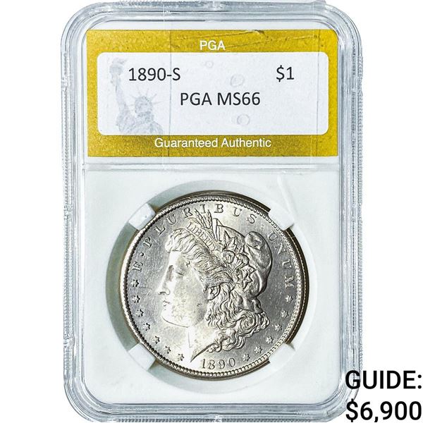 1890-S Morgan Silver Dollar PGA MS66