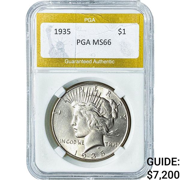 1935 Silver Peace Dollar PGA MS66
