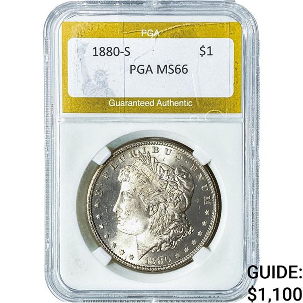 1880-S Morgan Silver Dollar PGA MS66