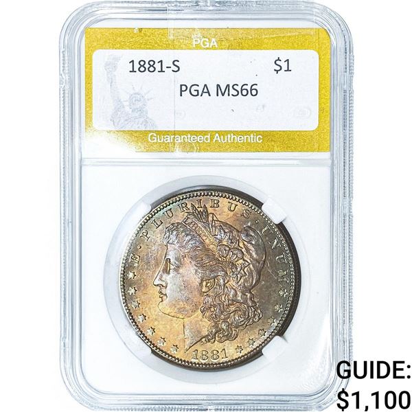 1881-S Morgan Silver Dollar PGA MS66