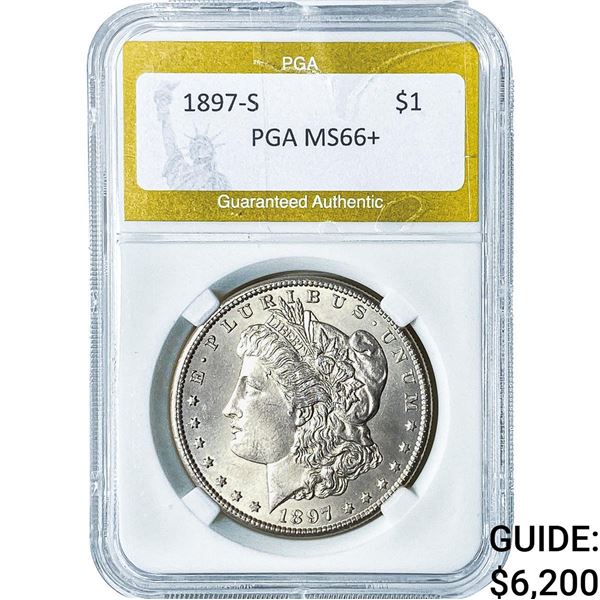 1897-S Morgan Silver Dollar PGA MS66+