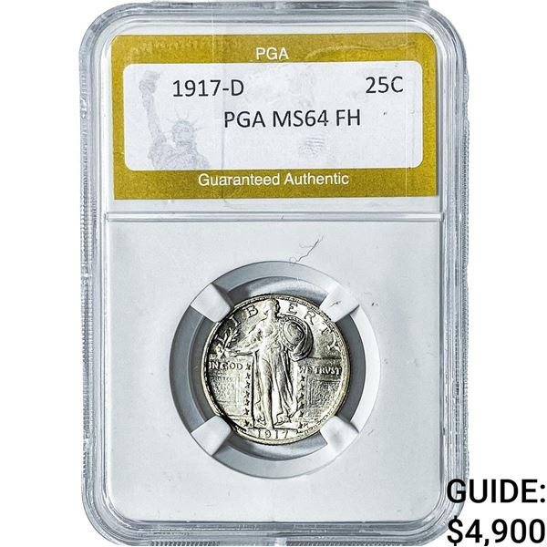 1917-D Standing Liberty Quarter PGA MS64FH