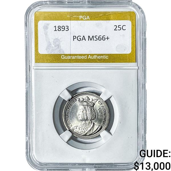 1893 Isabella Silver Quarter PGA MS66+