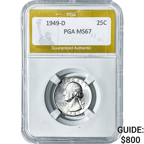 1949-D Washington Silver Quarter PGA MS67