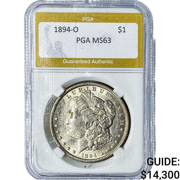 1894-O Morgan Silver Dollar PGA MS63