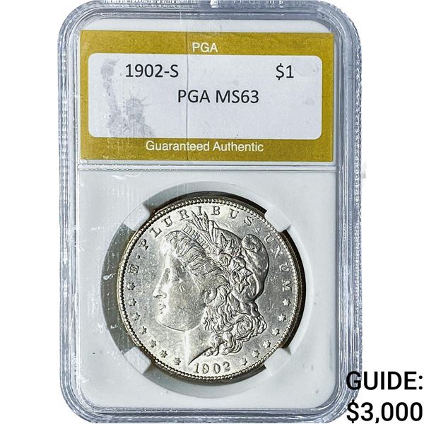 1902-S Morgan Silver Dollar PGA MS63