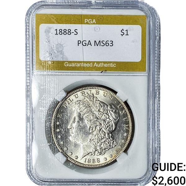 1888-S Morgan Silver Dollar PGA MS63