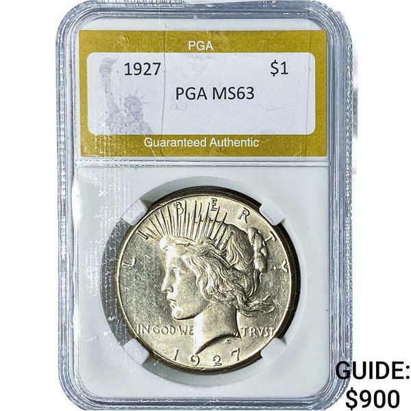 1927 Silver Peace Dollar PGA MS63