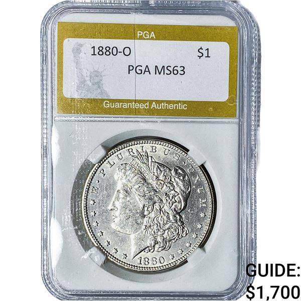 1880-O Morgan Silver Dollar PGA MS63