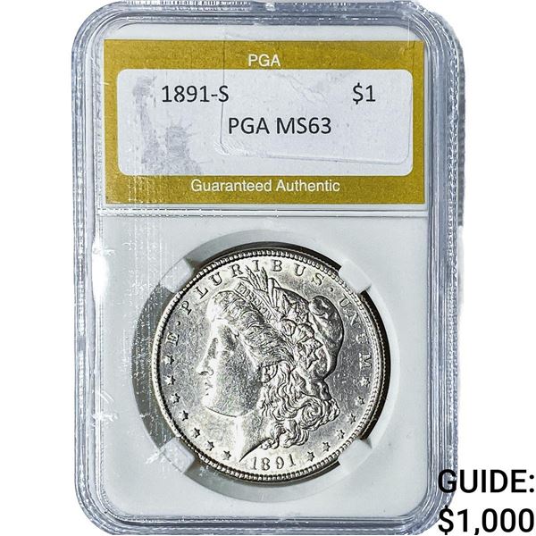 1891-S Morgan Silver Dollar PGA MS63
