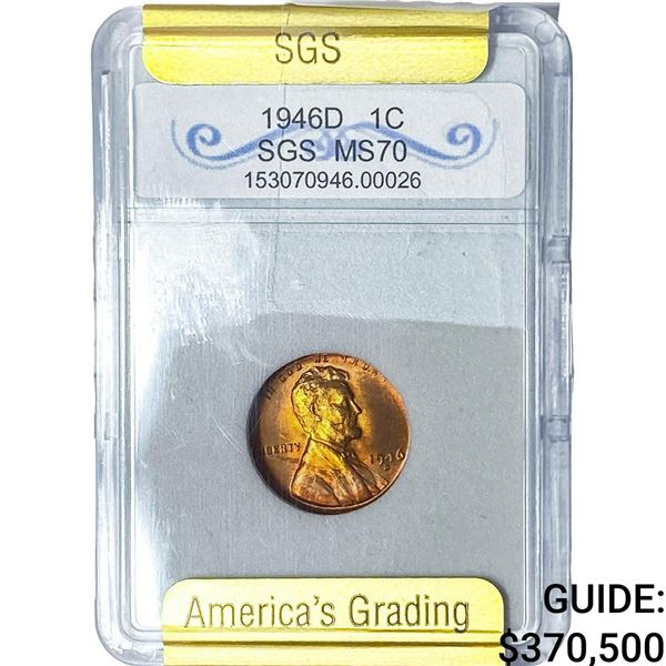 1946-D Wheat Cent SGS MS70