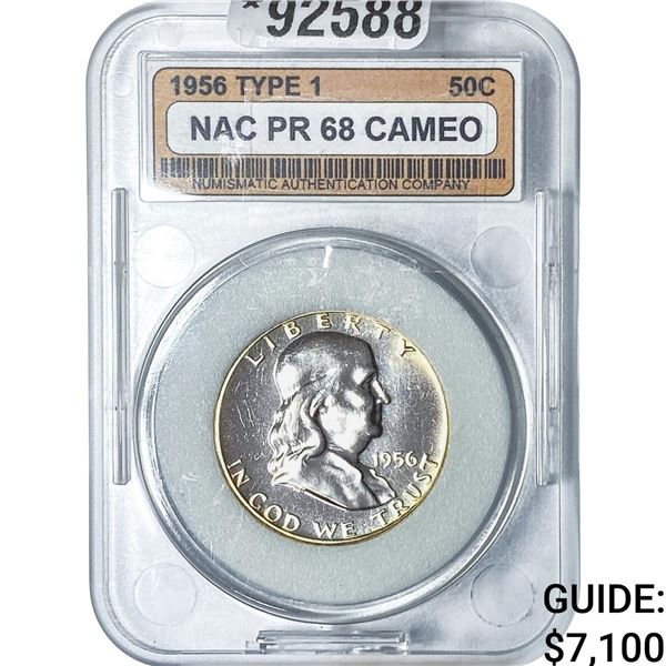 1956 Franklin Half Dollar NAC PR68 Cameo Type 1