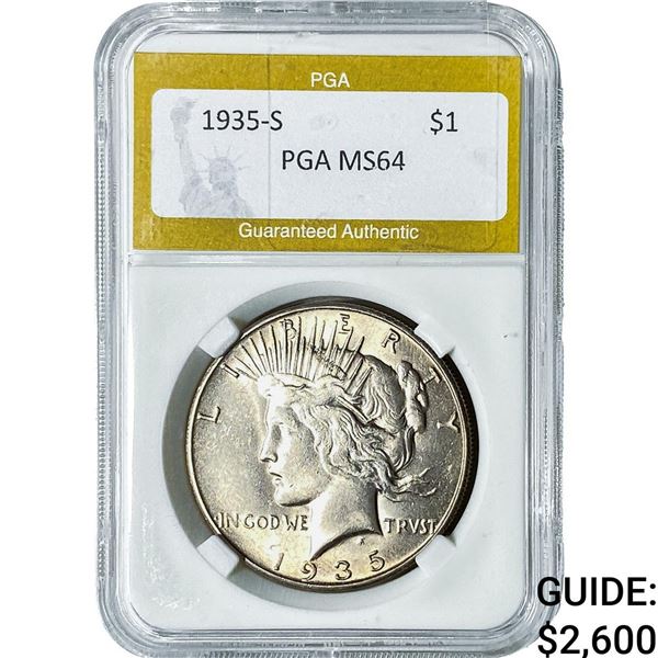 1935-S Silver Peace Dollar PGA MS64