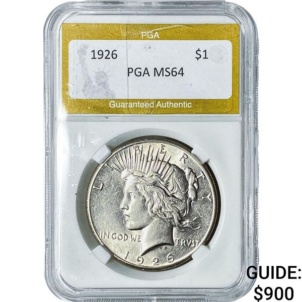 1926 Silver Peace Dollar PGA MS64