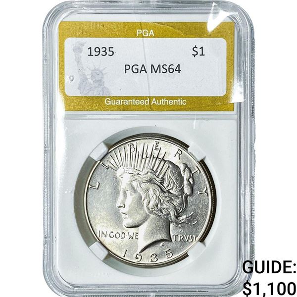 1935 Silver Peace Dollar PGA MS64
