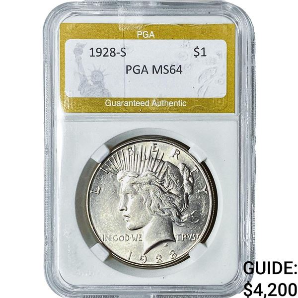 1928-S Silver Peace Dollar PGA MS64