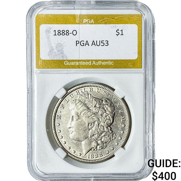 1888-O Morgan Silver Dollar PGA AU53