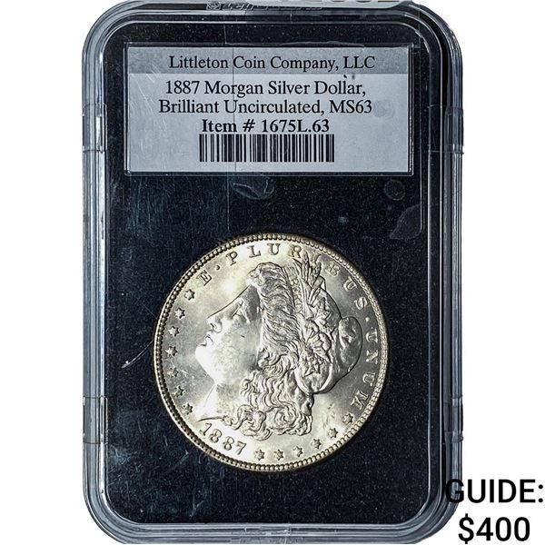 1887 Morgan Silver Dollar LCC BU MS63