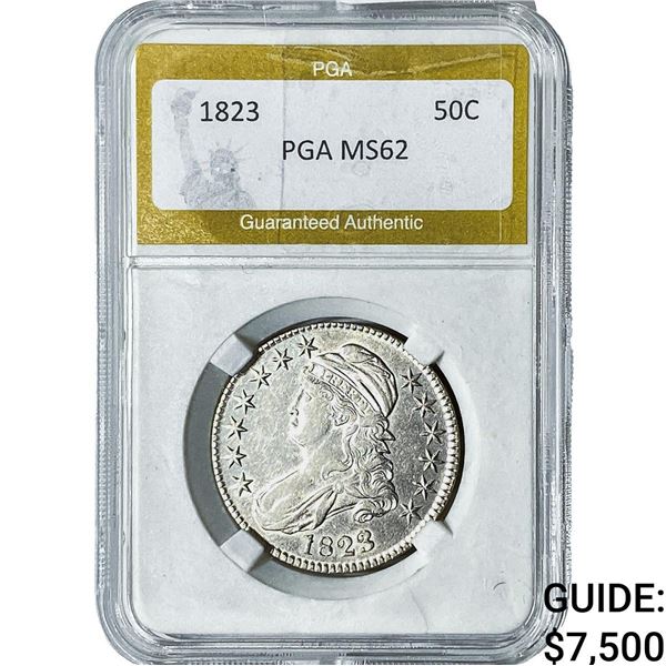 1823 Capped Bust Half Dollar PGA MS62