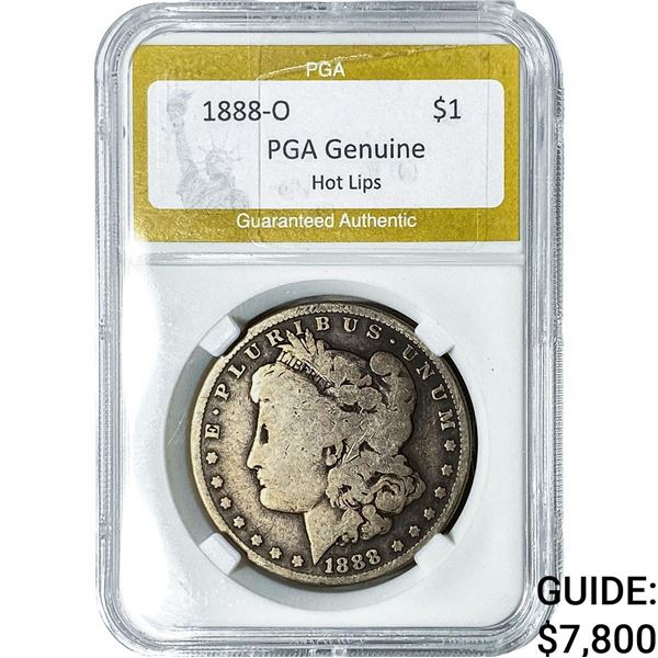 1888-O Morgan Silver Dollar PGA Genuine Hot Lips