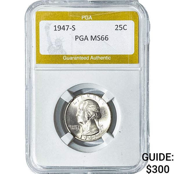 1947-S Washington Silver Quarter PGA MS66