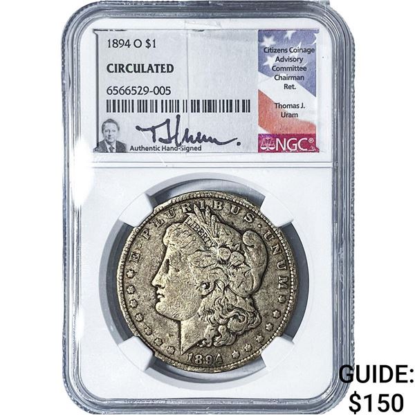 1894-O Morgan Silver Dollar NGC Circulated