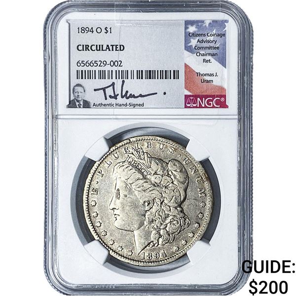 1894-O Morgan Silver Dollar NGC Circulated