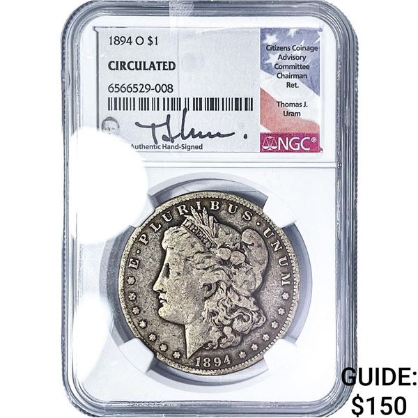 1894-O Morgan Silver Dollar NGC Circulated